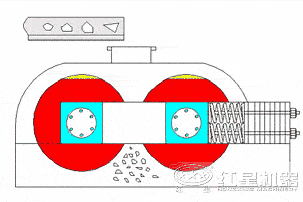 對(duì)輥式粉碎機(jī)作業(yè)原理圖