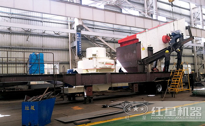 移動小型制砂機(jī)車間圖